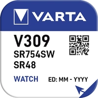 Varta Knopfzelle 309 1.55 V 73 mAh Silberoxid SILVER Coin V309/SR48 NaBli 1 Varta Knopfzelle 309 1.55 V 73 mAh Silberoxid SILVER Coin V309/SR48 NaBli 1