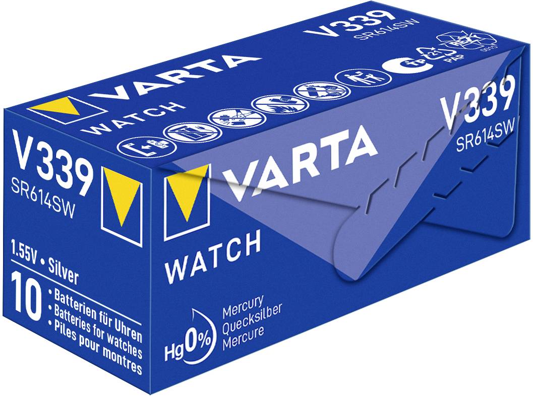 Varta Knopfzelle 339 1.55 V 1 St. 12 mAh Silberoxid SILVER Coin V339/SR614 NaBli 1