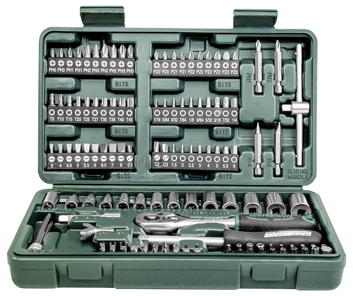 Brüder Mannesmann Steckschlüsselsatz metrisch 1/4" (6.3 mm) 130teilig M29166