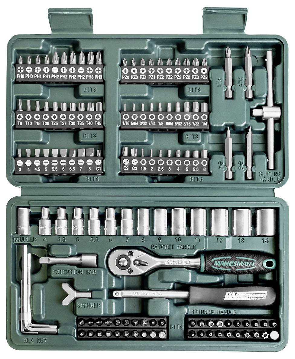 Brüder Mannesmann Steckschlüsselsatz metrisch 1/4" (6.3 mm) 130teilig M29166