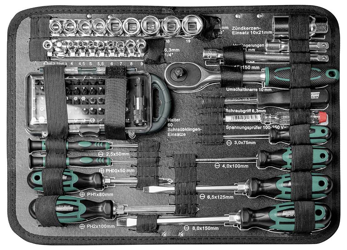 Brüder Mannesmann 29072 M29072 Heimwerker Werkzeugkoffer bestückt 124teilig