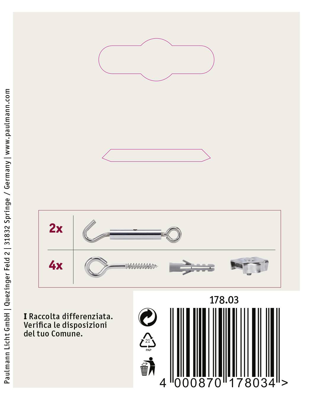 Paulmann 17803 Niedervolt-Seilsystem-Komponente Spann-Montageset Chrom