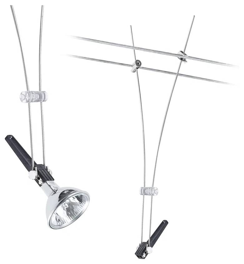 Paulmann Comet Niedervolt-Seilsystem-Leuchte GU5.3 50W Halogen Chrom