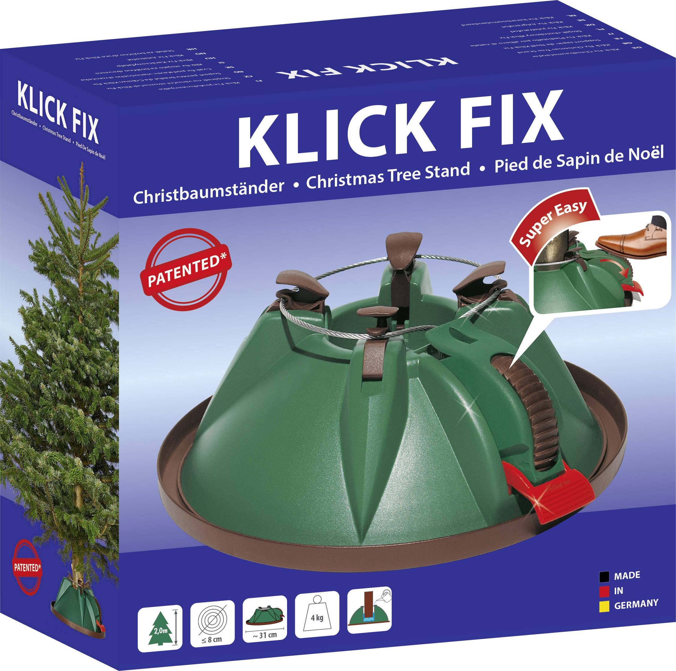 Krinner NIKO Klick Fix Weihnachtsbaumständer Baumhöhe (max.) 2m Einseiltechnik mit Fußhebel