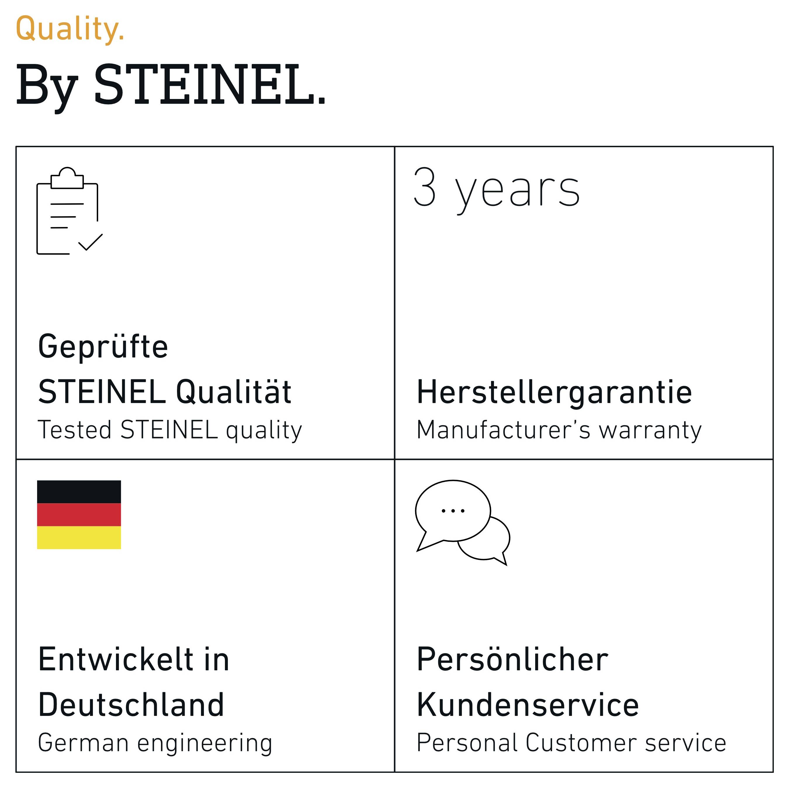 Steinel L20 S 566814 Außenwandleuchte mit Bewegungsmelder Energiesparlampe, LED E27 60W Silber