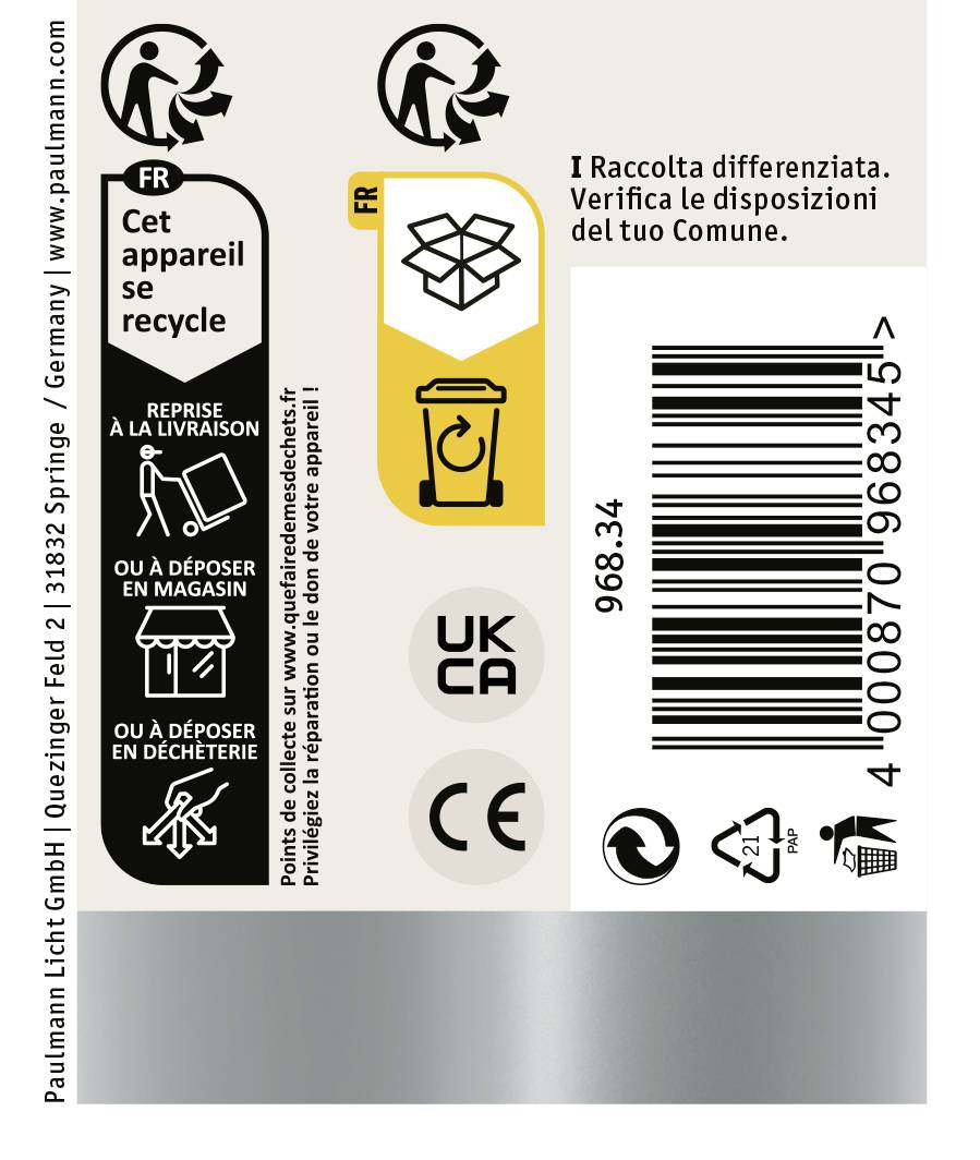 Paulmann URail 96834 Hochvolt-Schienensystem-Komponente Chrom (matt)