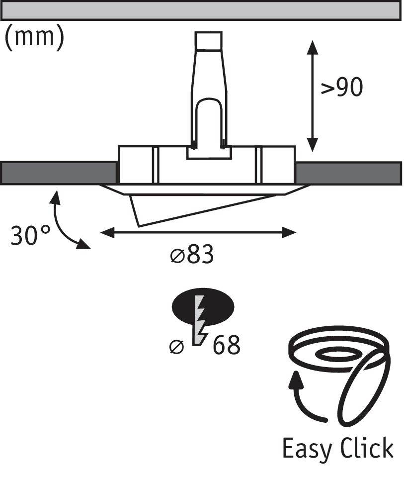 Paulmann 98943 Premium Line Einbauring Halogen GU10 50W Chrom