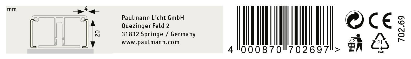 Paulmann 70269 Duo Profil-Diffusor 1St.