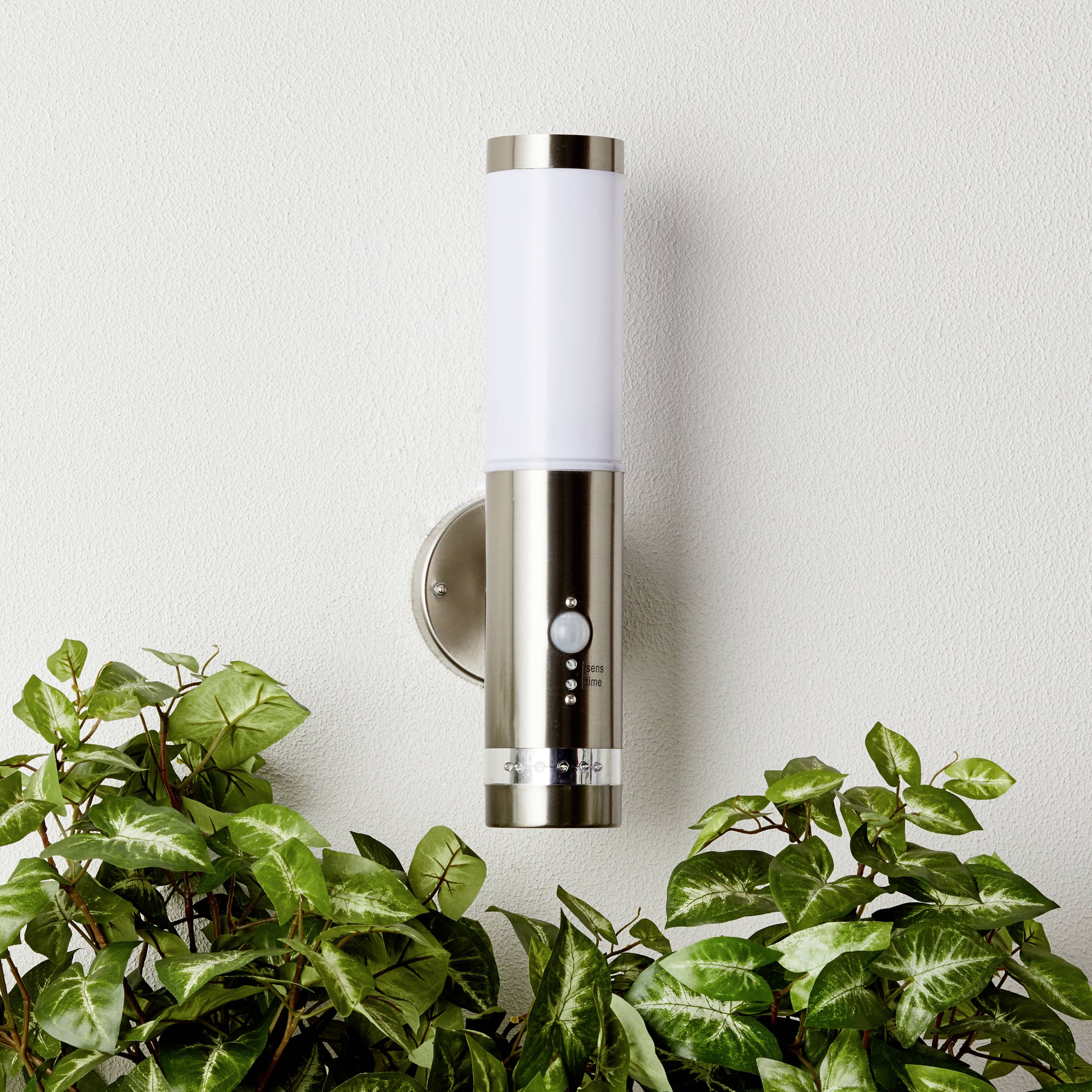 Brilliant Bole G96131/82 Außenwandleuchte mit Bewegungsmelder Halogen E27 60W Edelstahl