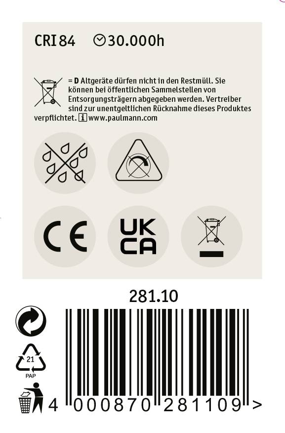 Paulmann 28110 LED E14 Spezialform 1W = 5.5W Tageslichtweiß (Ø) 21mm 1St.