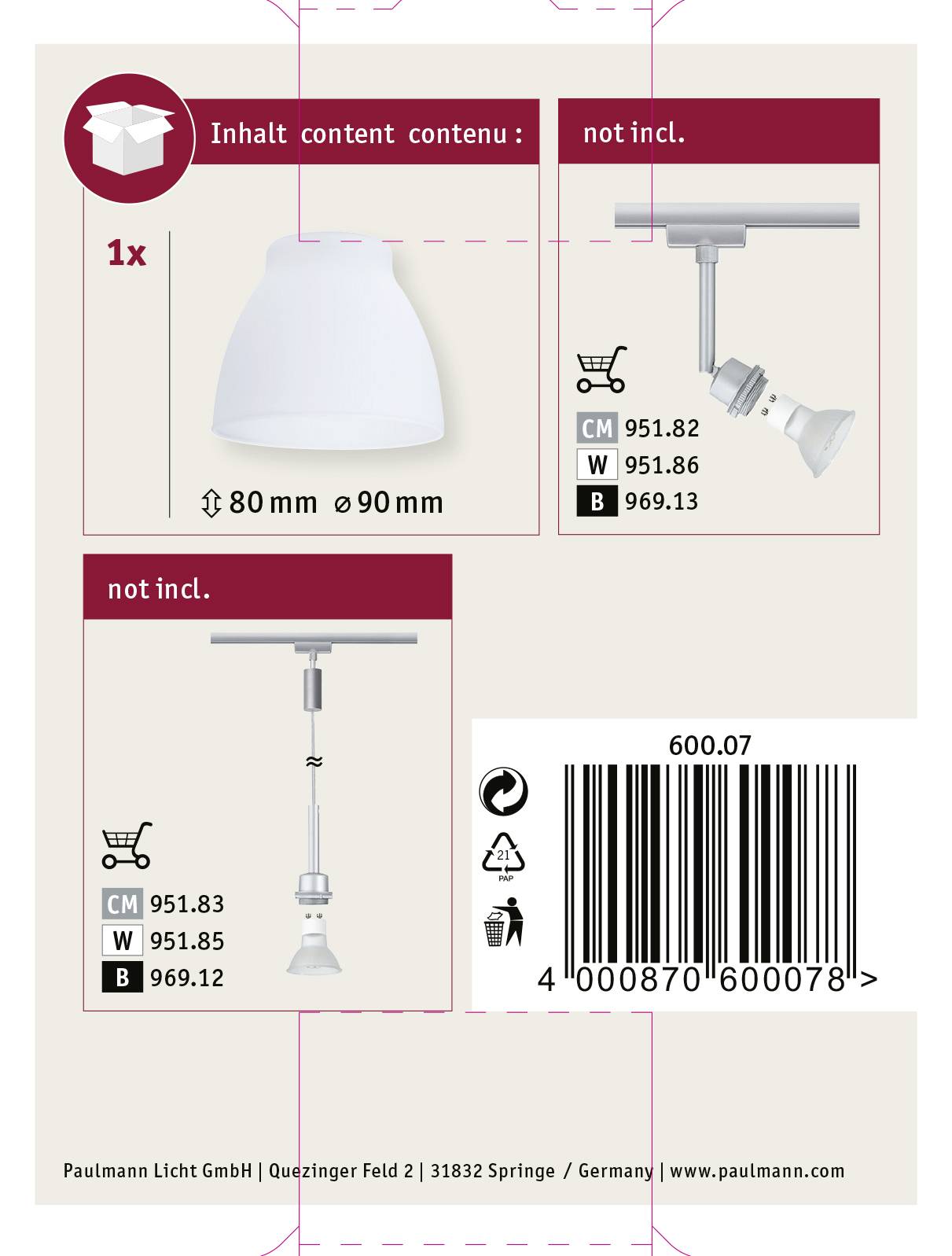 Paulmann Wolbi 60007 Lampenschirm Weiß
