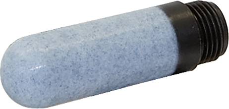 Zylinderförmiger Keramikfilter mit blauem Körper und schwarzem Gewinde, verwendet zur Wasserreinigung.