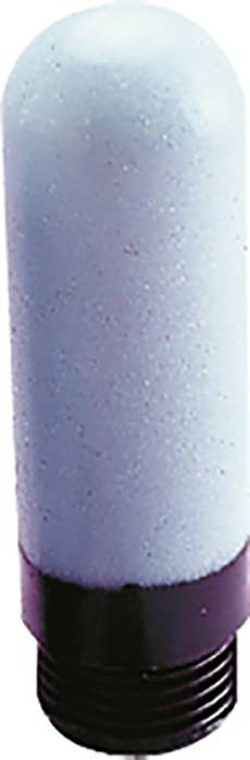 Ein blauer, zylinderförmiger Luftfilter mit schwarzer Basis, möglicherweise für industrielle Anwendungen geeignet.