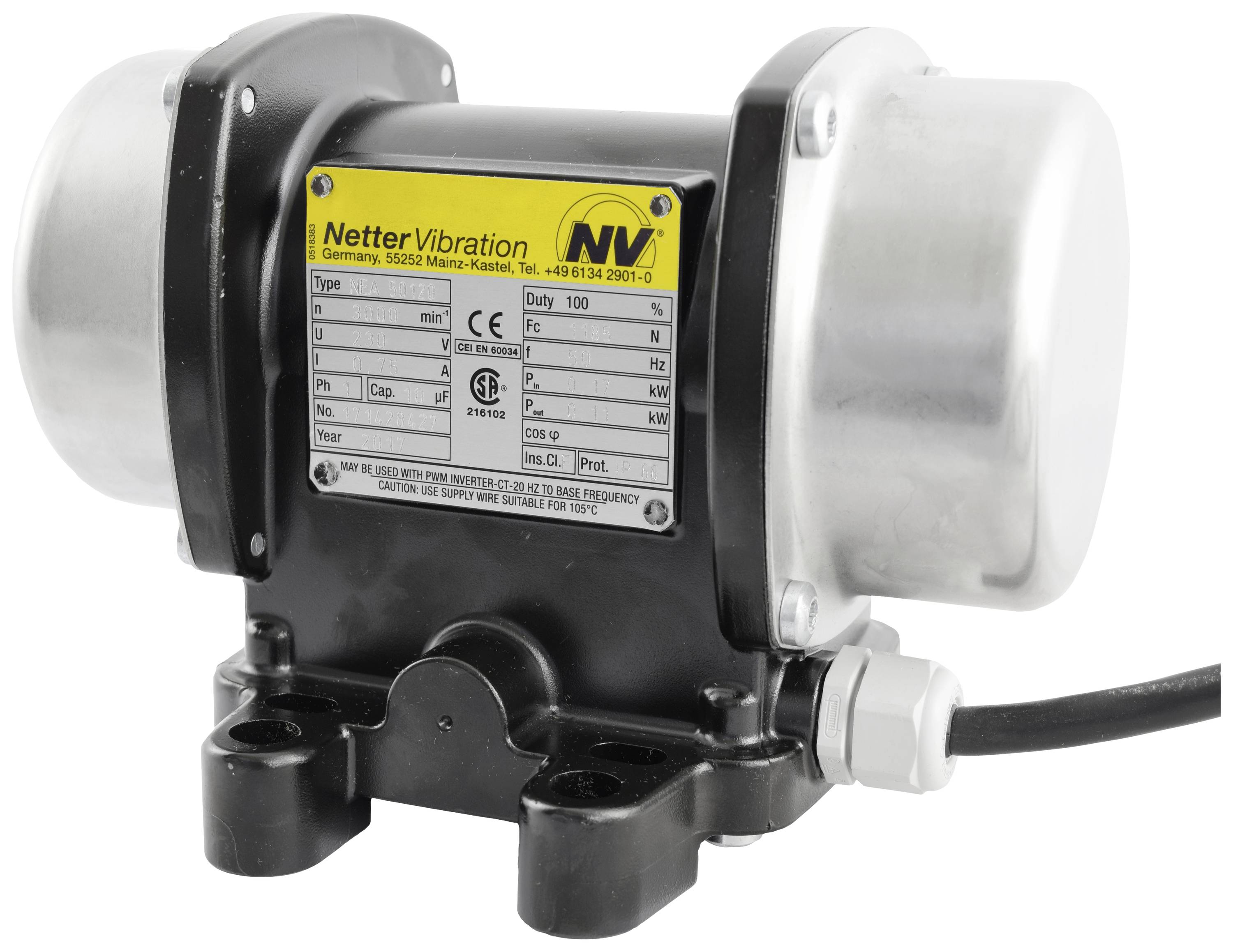 Netter Vibration NEA 50120 Elektro-Vibrator 230V 3000 U/min 1185 N 0.17kW