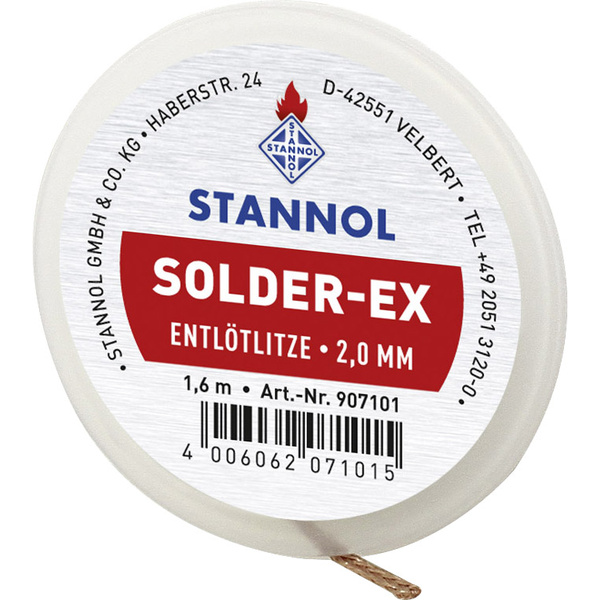 Stannol Solder Ex Entlötlitze Länge 1.6m Breite 2.0mm Flussmittel getränkt