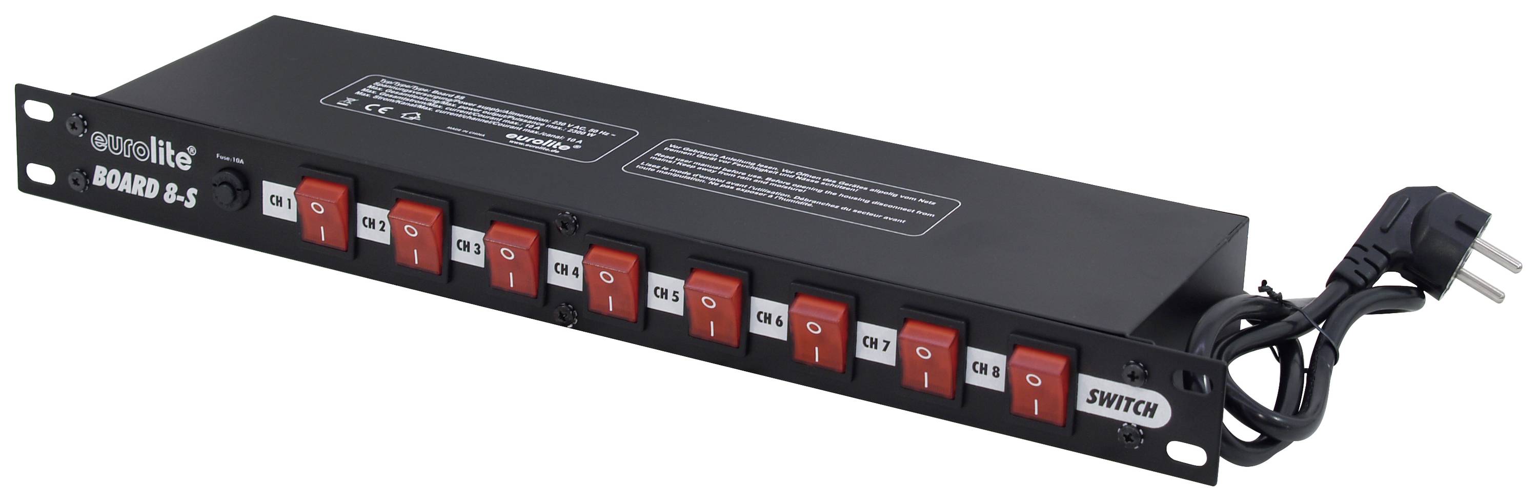 Eurolite BOARD 19 Zoll Stromverteiler 8fach 1 HE
