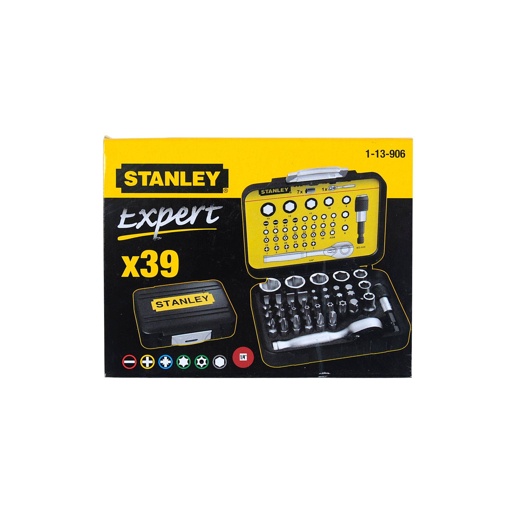 STANLEY 1-13-906 1-13-906 Bit-Set 39teilig inkl. Miniknarre