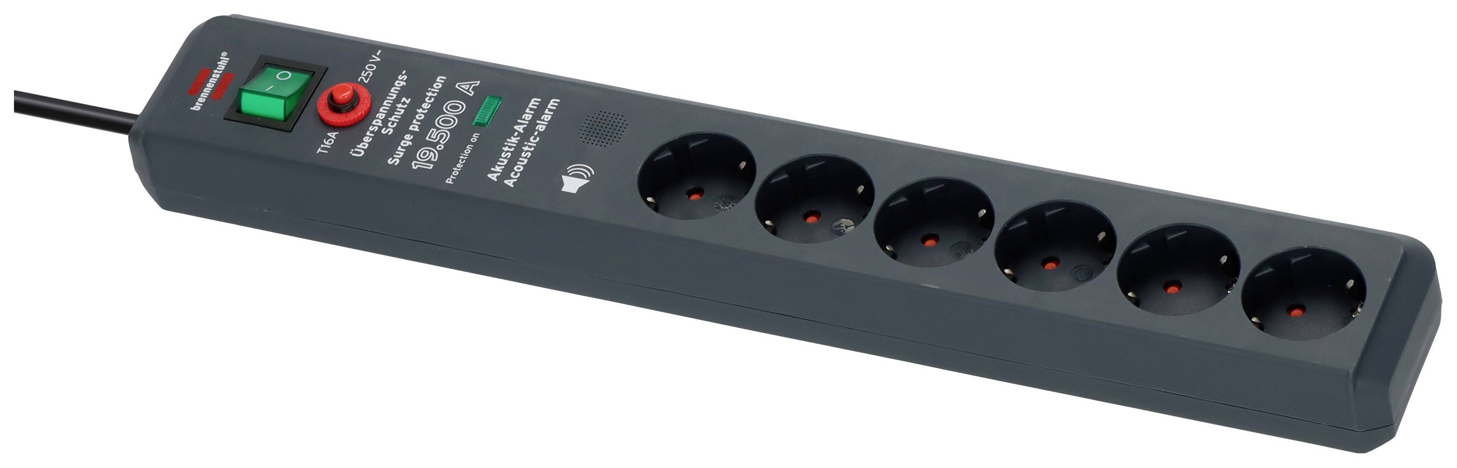 Brennenstuhl 1159540376 Überspannungsschutz-Steckdosenleiste 6fach Anthrazit Schutzkontakt 1St.