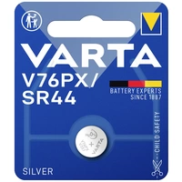 Varta Knopfzelle V 76 PX 1.55V 145 mAh Silberoxid SILVER Coin V76PX/SR44 Bli 1 Varta Knopfzelle V 76 PX 1.55V 145 mAh Silberoxid SILVER Coin V76PX/SR44 Bli 1