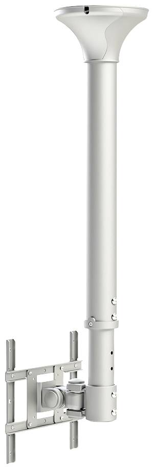 Langer, weißer Metallzylinder mit Wandhalterung, vermutlich ein Teil eines technischen Geräts oder einer Installation.