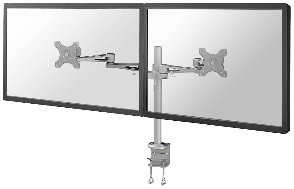 Neomounts FPMA-D935D 2fach Monitor-Tischhalterung 25,4 cm (10") - 68,6 cm (27") Silber Höhenverstellbar, Neigbar, Schwenkbar