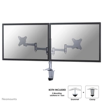 Neomounts FPMA-D1330DSILVER 2fach Monitor-Tischhalterung 25,4 cm (10") - 68,6 cm (27") Silber Höhenverstellbar, Neigbar, Schwenkbar, Rotierbar Neomounts FPMA-D1330DSILVER 2fach Monitor-Tischhalterung 25,4 cm (10") - 68,6 cm (27") Silber Höhenverstellbar, Neigbar, Schwenkbar, Rotierbar