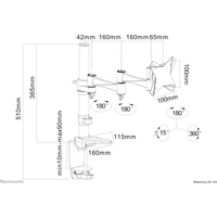 Neomounts FPMA-D1330DSILVER 2fach Monitor-Tischhalterung 25,4 cm (10") - 68,6 cm (27") Silber Höhenverstellbar, Neigbar, Schwenkbar, Rotierbar Neomounts FPMA-D1330DSILVER 2fach Monitor-Tischhalterung 25,4 cm (10") - 68,6 cm (27") Silber Höhenverstellbar, Neigbar, Schwenkbar, Rotierbar