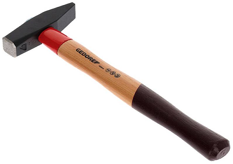 Schlosserhammer Rotband-Plus 300g Stiel-L.300mm Hickory m.Stahlschutzhülse