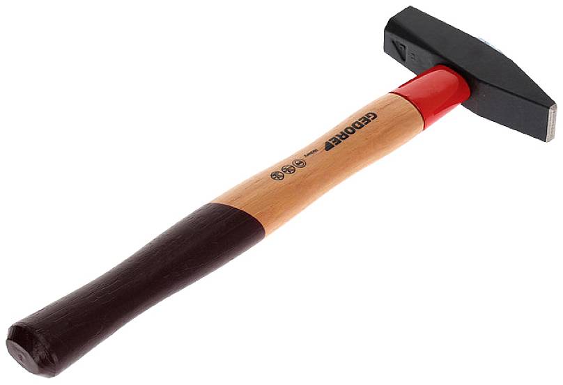 Schlosserhammer Rotband-Plus 300g Stiel-L.300mm Hickory m.Stahlschutzhülse