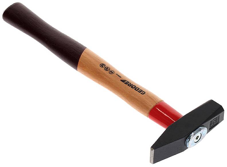 Schlosserhammer Rotband-Plus 300g Stiel-L.300mm Hickory m.Stahlschutzhülse