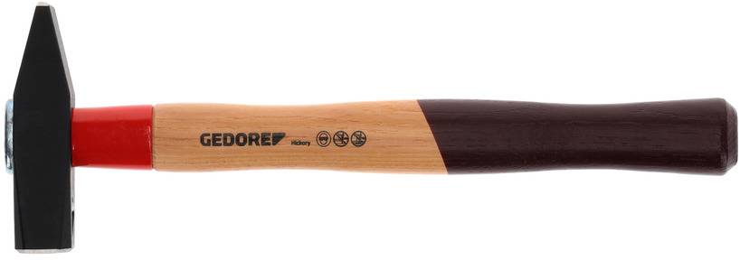 Schlosserhammer Rotband-Plus 300g Stiel-L.300mm Hickory m.Stahlschutzhülse