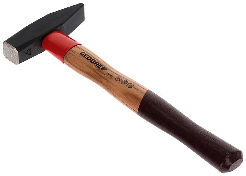 Schlosserhammer Rotband-Plus 500g Stiel-L.320mm Hickory m.Stahlschutzhülse