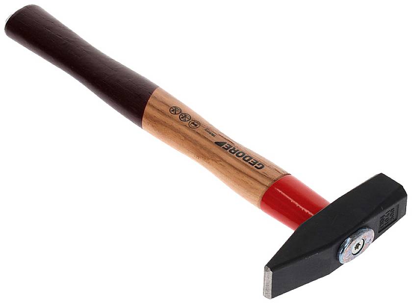 Schlosserhammer Rotband-Plus 500g Stiel-L.320mm Hickory m.Stahlschutzhülse