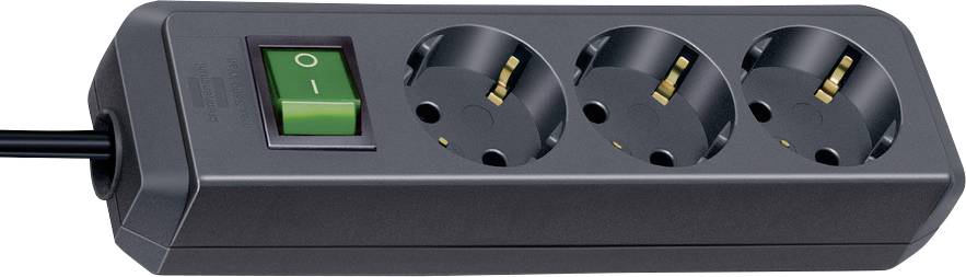 Brennenstuhl Steckdosenleiste mit Schalter 3fach Schwarz 1 St.