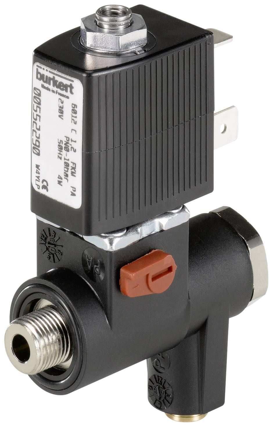 Bürkert Direktgesteuertes Ventil 552288 6012P 24 V/AC Gehäusematerial Polyamid Dichtungsmaterial FK