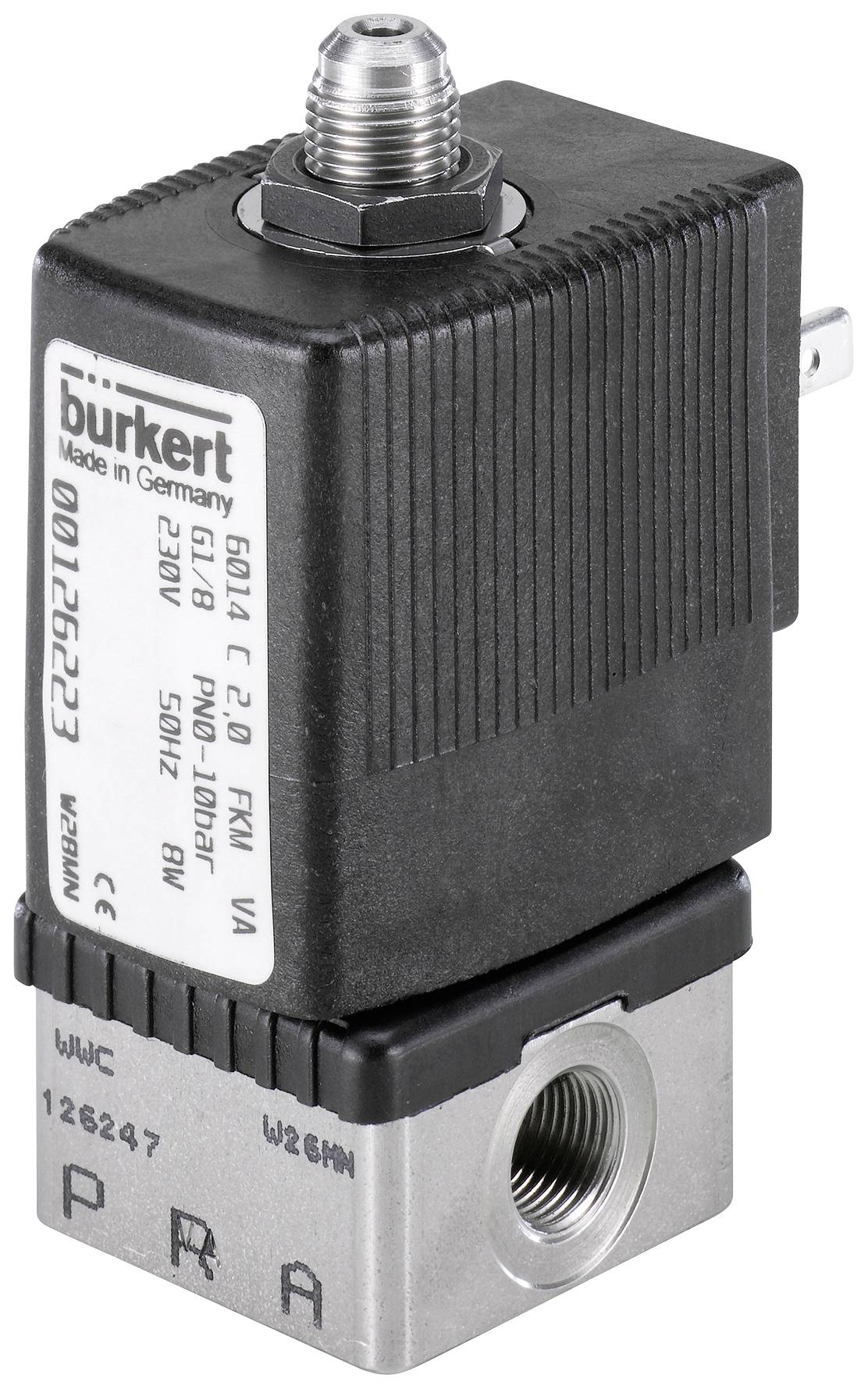 Bürkert Direktgesteuertes Ventil 126220 6014 24 V/DC Gehäusematerial Edelstahl Dichtungsmaterial FK
