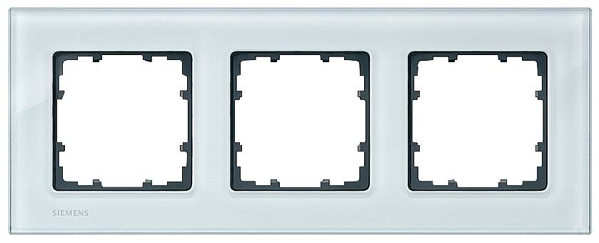 Siemens Schalterprogramm 3fach Rahmen Delta Glas satiniert 5TG1203 1St.