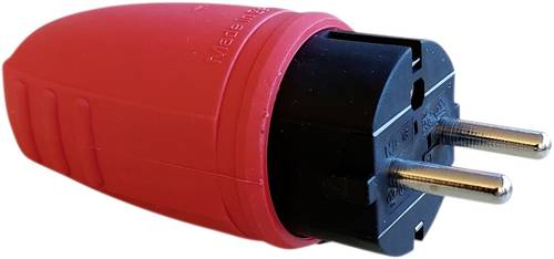 N & L 17187 Schutzkontaktstecker Gummi 230 V Rot IP44