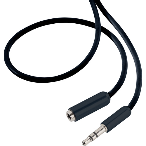SpeaKa Professional Klinke Audio Verlängerungskabel [1x Klinkenstecker 3.5mm - 1x Klinkenbuchse 3.5 mm] 3.00m Schwarz