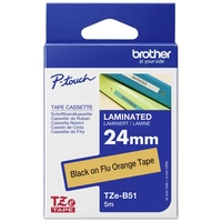 Brother Schriftband Signalfarbe TZe TZe-B51 Bandfarbe: Signal-Orange Schriftfarbe:Schwarz 24mm 5m Brother Schriftband Signalfarbe TZe TZe-B51 Bandfarbe: Signal-Orange Schriftfarbe:Schwarz 24mm 5m