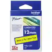 Brother Schriftband Signalfarbe TZe TZe-C31 Bandfarbe: Signal-Gelb Schriftfarbe:Schwarz 12mm 5m Brother Schriftband Signalfarbe TZe TZe-C31 Bandfarbe: Signal-Gelb Schriftfarbe:Schwarz 12mm 5m