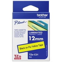 Brother Schriftband Signalfarbe TZe TZe-C31 Bandfarbe: Signal-Gelb Schriftfarbe:Schwarz 12mm 5m Brother Schriftband Signalfarbe TZe TZe-C31 Bandfarbe: Signal-Gelb Schriftfarbe:Schwarz 12mm 5m