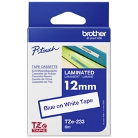 Brother Schriftband TZe TZe-233 Bandfarbe: Weiß Schriftfarbe:Blau 12mm 8m Brother Schriftband TZe TZe-233 Bandfarbe: Weiß Schriftfarbe:Blau 12mm 8m