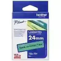 Brother Schriftband TZe TZe-751 Bandfarbe: Grün Schriftfarbe:Schwarz 24mm 8m Brother Schriftband TZe TZe-751 Bandfarbe: Grün Schriftfarbe:Schwarz 24mm 8m