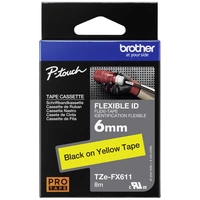 Brother Schriftband Flexibel TZe-FX TZe-FX611 Bandfarbe: Gelb Schriftfarbe:Schwarz 6mm 8m Brother Schriftband Flexibel TZe-FX TZe-FX611 Bandfarbe: Gelb Schriftfarbe:Schwarz 6mm 8m