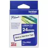 Brother Schriftband Metallic TZe TZe-M951 Bandfarbe: Silber (matt) Schriftfarbe:Schwarz 24mm 8m Brother Schriftband Metallic TZe TZe-M951 Bandfarbe: Silber (matt) Schriftfarbe:Schwarz 24mm 8m