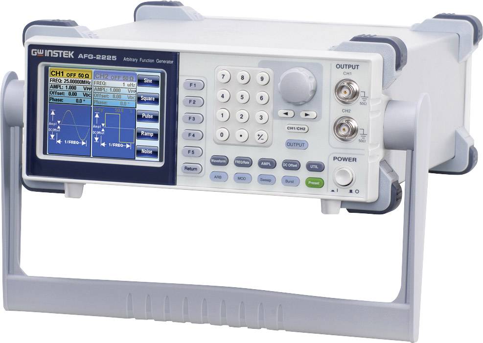 GW Instek AFG-2225 Funktionsgenerator netzbetrieben 0.1Hz - 25MHz 2-Kanal Arbiträr, Sinus, Rechteck, Rauschen, Dreieck