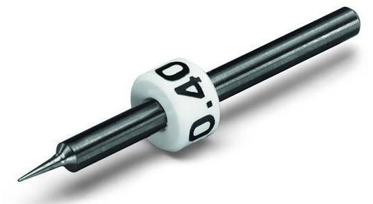 Lötspitze mit eingraviertem Durchmesser von '0,4'. Geeignet für feine Lötarbeiten an elektronischen Bauteilen.