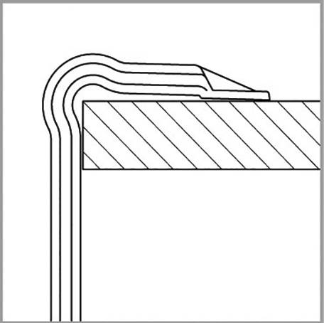 Querschnitt einer mehrschichtigen Wandstruktur mit Isolierung und Abdeckung. Hauptbestandteile und Materialschichten sichtbar.