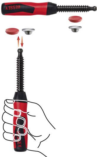 Bessey 2-Komponenten-Kunststoffgriff inkl. wechselbarer Druckplatte (TG / GZ / GMZ, Ausladung 120 mm) 3101186